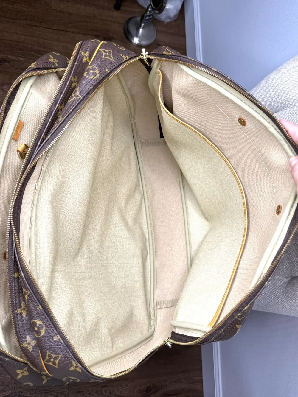 Authentic Louis Vuitton Alizé Poche travel bag M41393 brown monogram LV unisex
